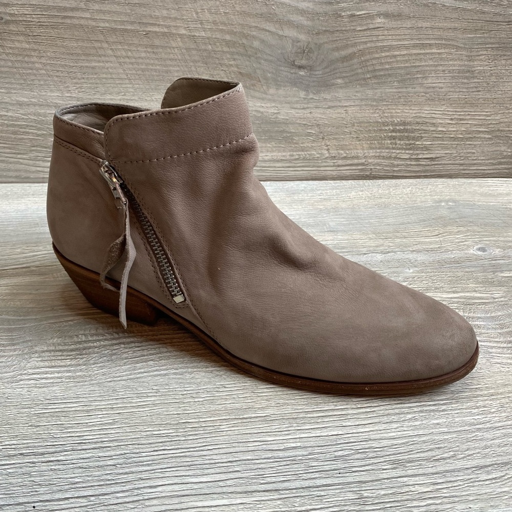 Sam Edelman taupe double zipper leather Packer ankle boot size 8